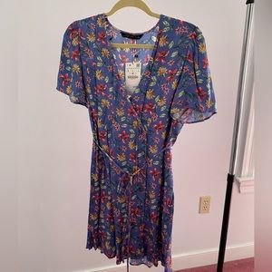 New Zara floral wrap dress